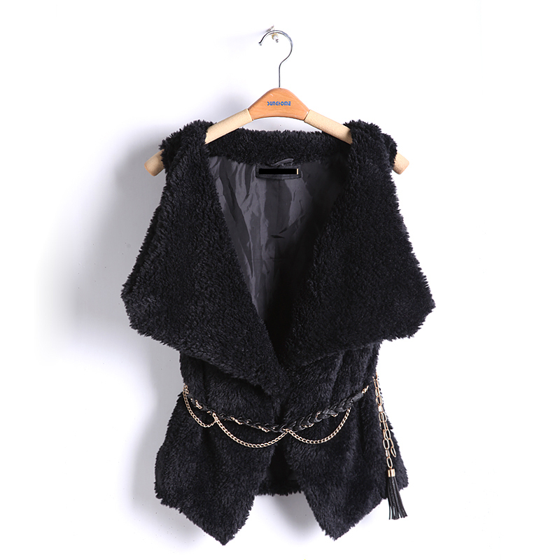 Fashion autumn and winter woolen vest for women, yellow black single breasted warm casual cashmere vest, fashion clothing