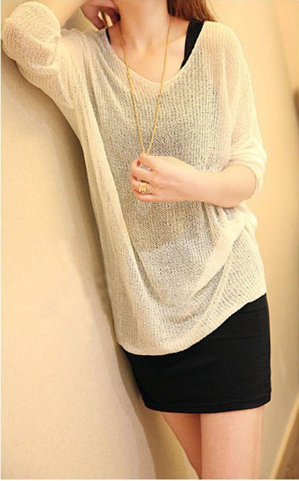 Fashion autumn loose random all-match sweater air conditioning shirt