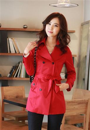 Fashion autumn outerwear Women 2012 women's double breasted medium-long fashion slim trench