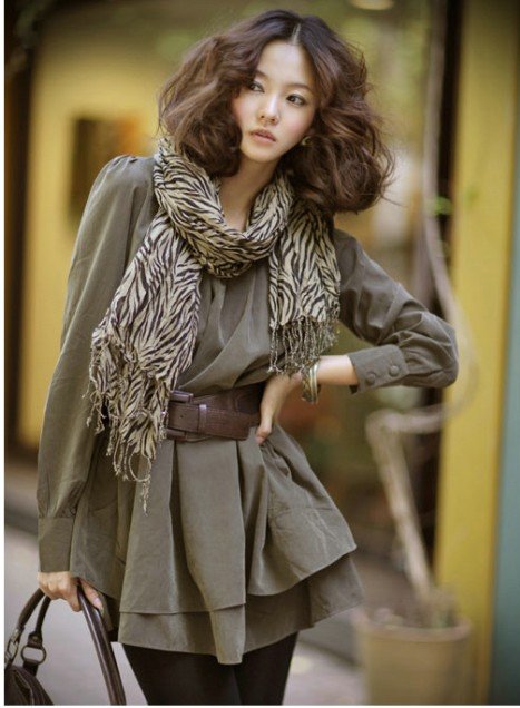 Fashion Autumn Vintage Women Belted Dress Crew Neck Korean Style Casual GreenFaux Suede Dress