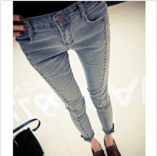 Fashion b027 2013 spring women's patchwork jeans slim pencil pants