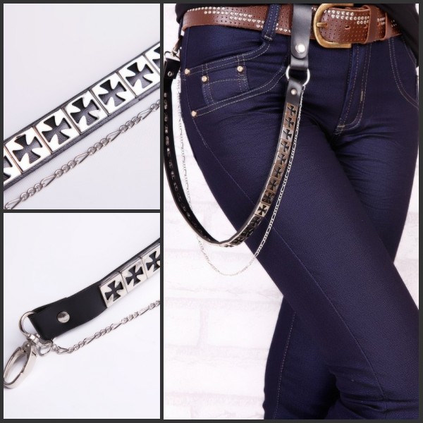 Fashion belly chain kulian cross kulian punk kulian leather non-mainstream kulian punk