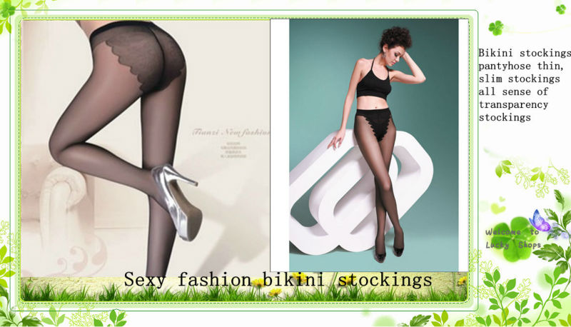 Fashion bikini stockings, slim stockings, pantyhose thin, transparent, sexy stockings, Black  Coffe and Bright colorstockings