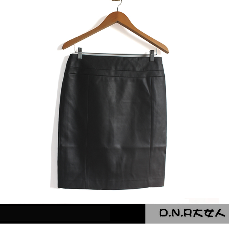 Fashion black high in the waist leather skirt plus size clothing ol mm 2012 autumn and winter