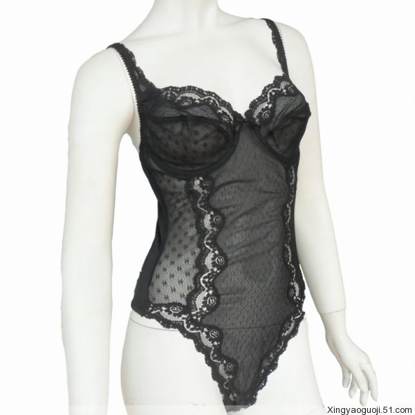 Fashion black transparent lace one piece shapewear straitest 75e80d