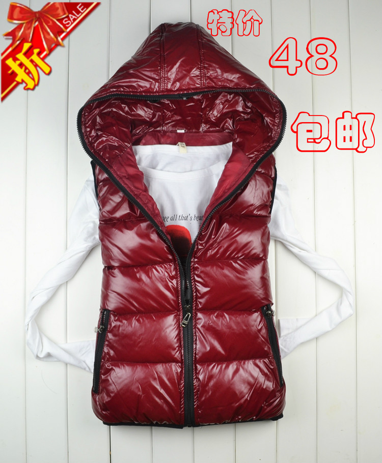 Fashion brief paragraph pure color  2012 women's  autumn and winter female  down cotton  with a hood Women cotton vest