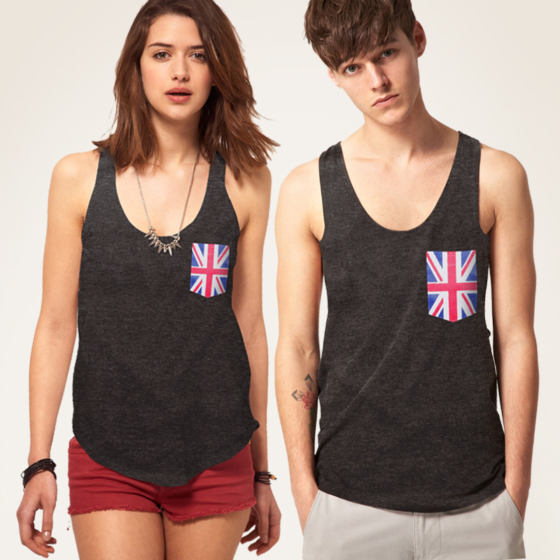 Fashion british style male women's undershirt loose fashion sports sleeveless undershirt personality lovers hot