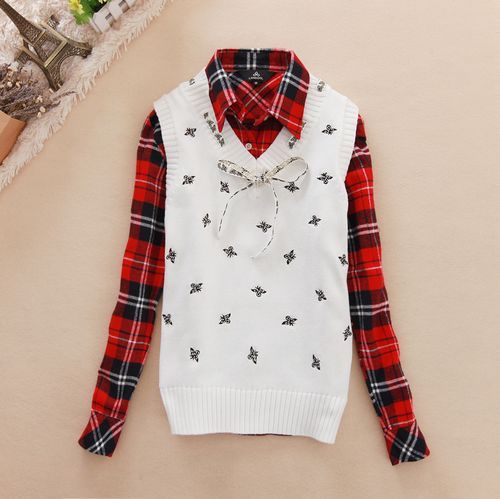 Fashion butterfly 2012 V-neck Women slim pullover sweater wool waistcoat sweater vest