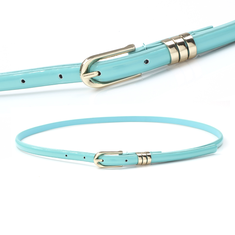 Fashion candy color belt women's thin belt all-match strap Women japanned leather brief