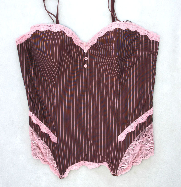 Fashion coffee stripe bra shaper corset 95d