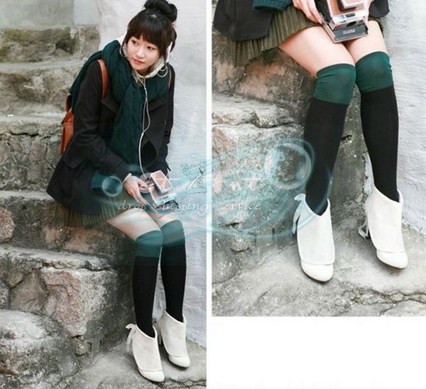 Fashion color rendering socks thick cotton length was knee-high socks color matching long tube stocking