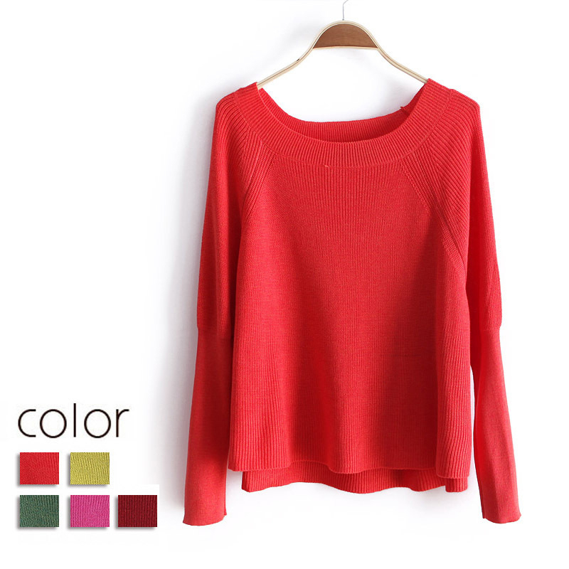 Fashion comfortable 2013 loose batwing sleeve o-neck sweater wx1053 free shipping