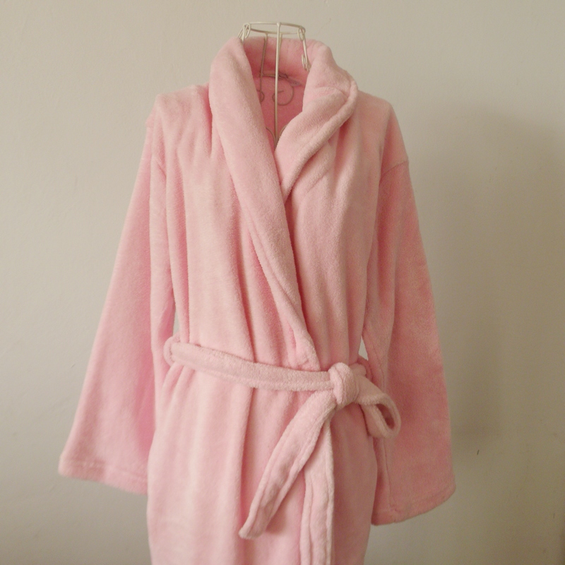 Fashion coral fleece Women bathrobes medium-long robe