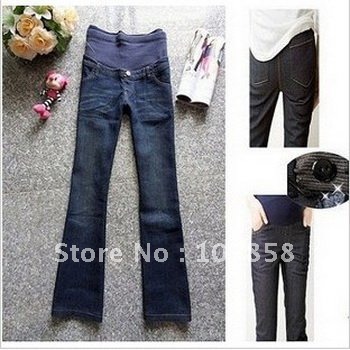 Fashion cowboy Flared trousers Straight jeans Maternity jeans Pregnant women Jeans Maternity abdominal pants