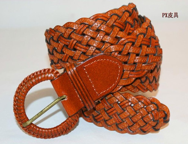 Fashion cowhide straw braiding strap vintage genuine leather women's all-match decoration wide belt