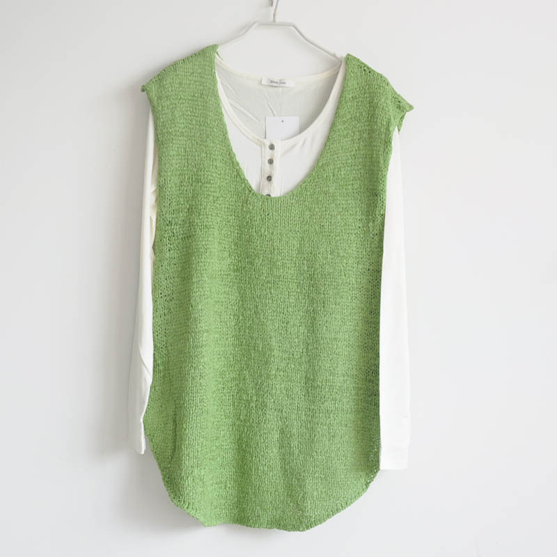 Fashion cutout 1997 irregular sleeveless pullover sweater