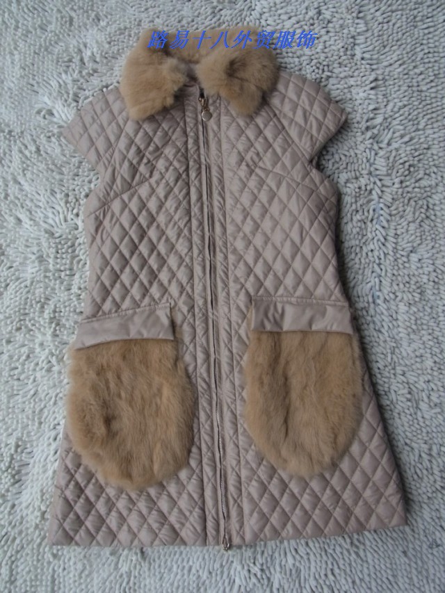 Fashion dvr rabbit fur fashion thermal wadded jacket vest