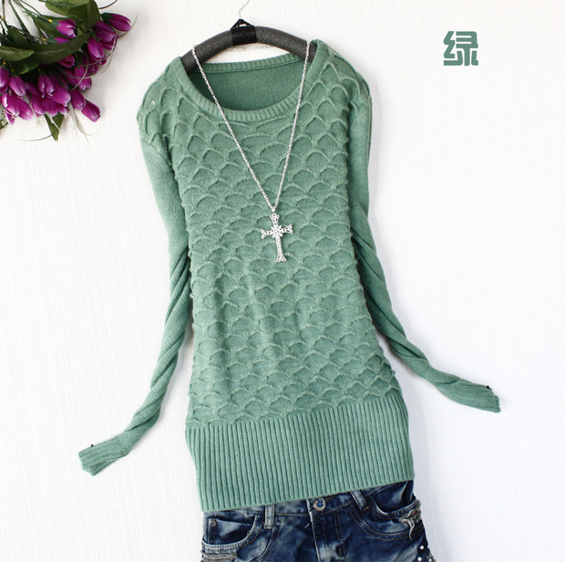 Fashion elastic 2012 fashion medium-long rabbit fur basic long-sleeve sweater