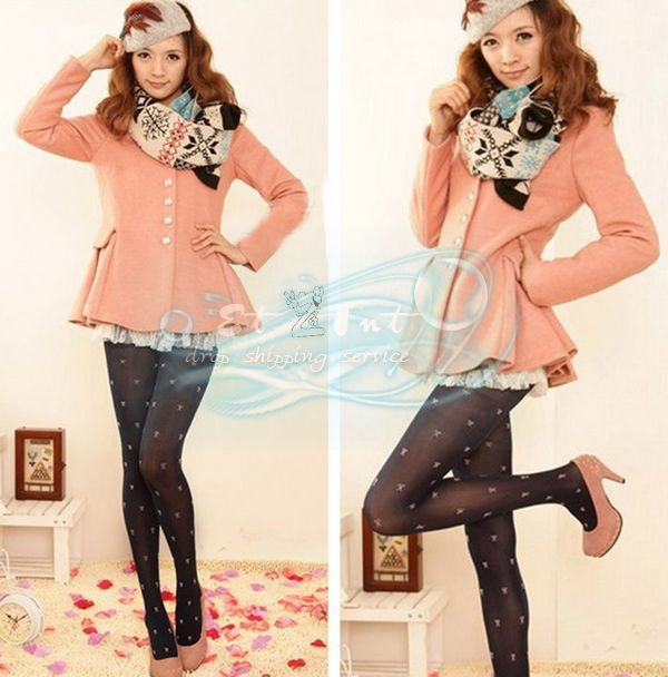 Fashion fall and winter bow chain stretch velvet pantyhose stockings