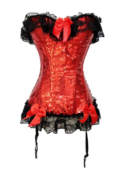 Fashion fashion royal red paillette vest body shaping corset one-piece 5232 ladies sexy corset sexy lingerie sexy Shapers