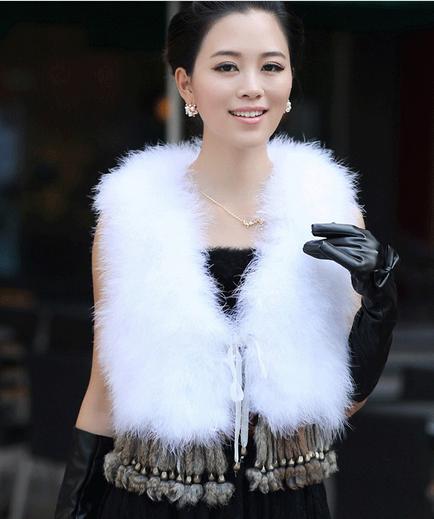 Fashion faux fur vest women faux fox fur wiastcoat with pendant ornament white pink black orange,free shipping