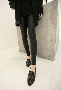 Fashion female 2012 legging faux leather legging pants PU elastic tights