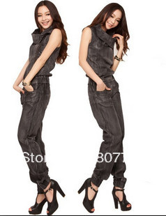 Fashion female 2013 luxmoda elegant jumpsuit denim jumpsuit freeshipping hot sale