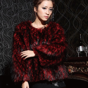 Fashion fur raccoon fur coat short design women's thickening coat