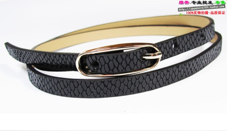 Fashion Genuine Leather Belt  Cowhide strap serpentine patternthin Women's Dress Belt as a gift