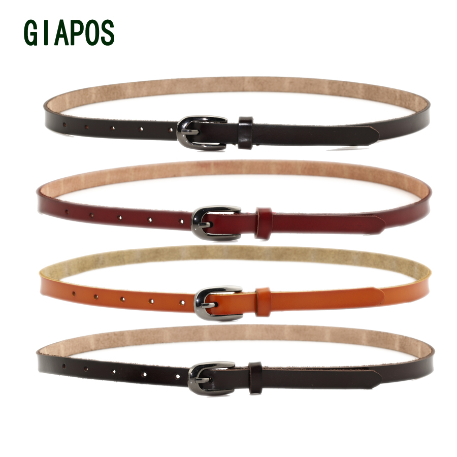 Fashion Genuine Leather Belt Thin Dress Belt For Ladies All-Match buckles Leather Waistband Belts