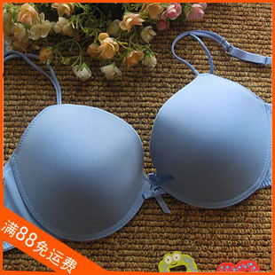 Fashion glossy cup plus size bra underwear large cup 85bc with wire blue