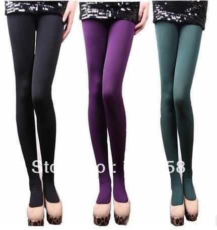 Fashion high elasticity  thick warm Leggings pants with sock,tights stocking  for Spring