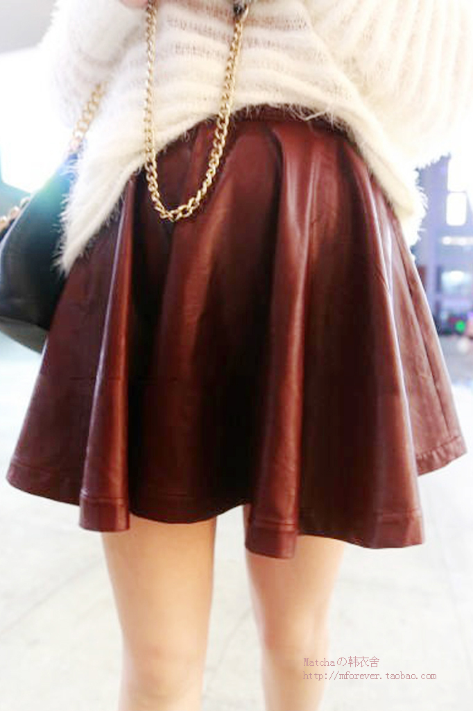 Fashion hot-selling vintage leather skirt three-dimensional leather skirt