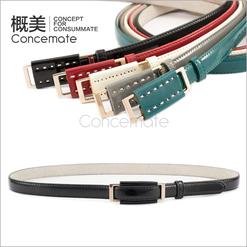 Fashion japanned leather women's belt cowhide bottom thin belt ol genuine leather strap belt c052