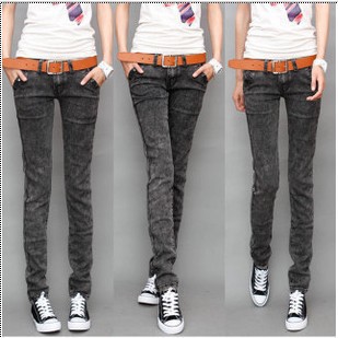 Fashion jeans female slim skinny 2013 black pencil pants