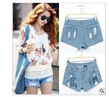 Fashion Korea Distreessed Sexy Slim Leggings Shorts jeans Woman Denim short Jeans denim short pants