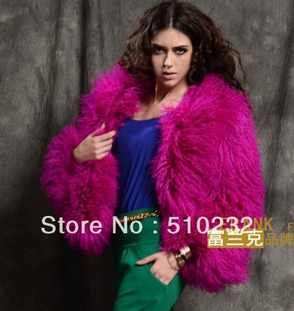 Fashion ladies Australia type mongolian fur outerwear womens mongolian fur coat fur jackets