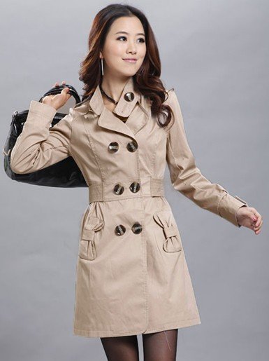 Fashion lady's casual overcoat fashion wind coat trench outwear 204027 Free shipping