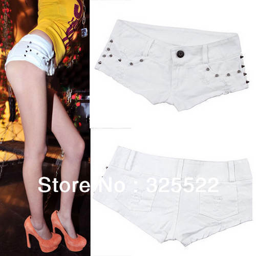 Fashion Lady's White Denim/Jean Low Waist Sexy Hot Pant Womens Summer Shorts C36