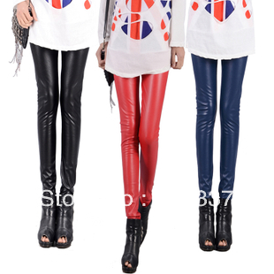 Fashion leather plus thickening female long boot cut legging FREE SHIPPING