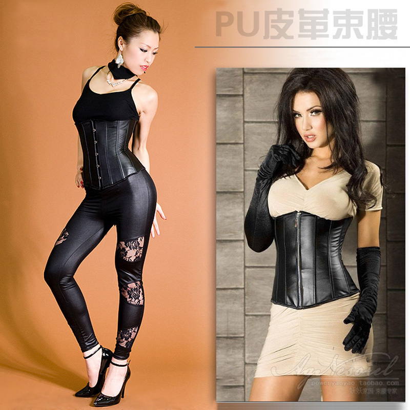 Fashion leather royal shaper body shaping cummerbund corset abdomen drawing belt thin belt