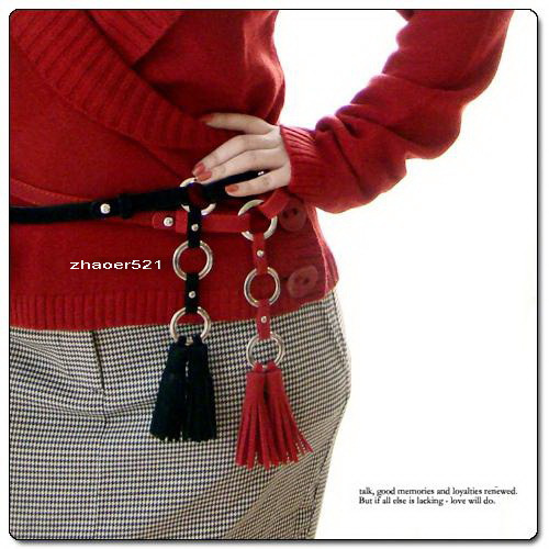 Fashion leather tassel belt belly chain accessories decoration strap female