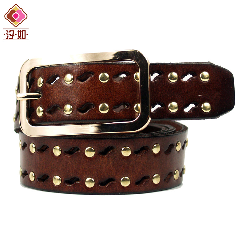 Fashion leather women's strap vintage cutout genuine leather belt