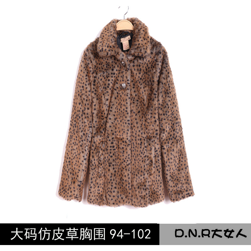 Fashion leopard print faux medium-long outerwear plus size clothing 2012 autumn and winter