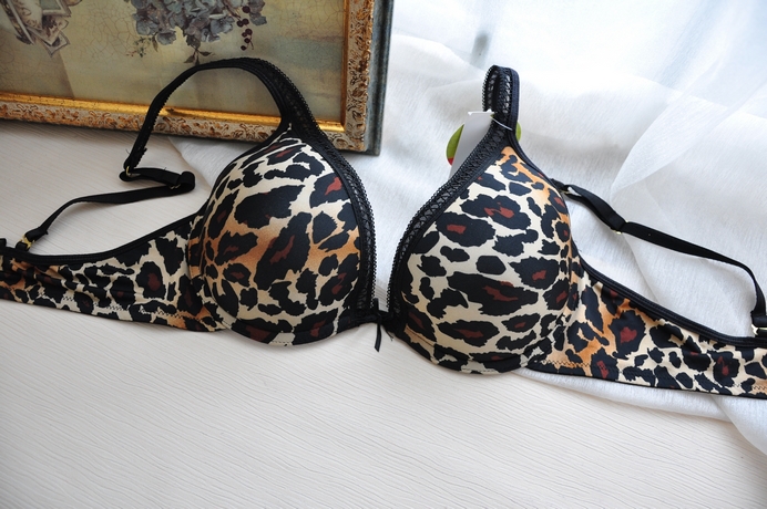 Fashion leopard print lace women's underwear sex vintage ladies bra