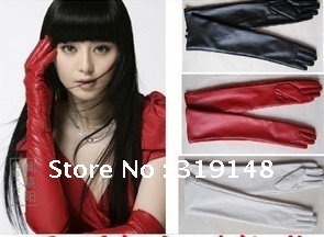 fashion  long PU leather stylish women gloves over the elbow free shipping 50cm