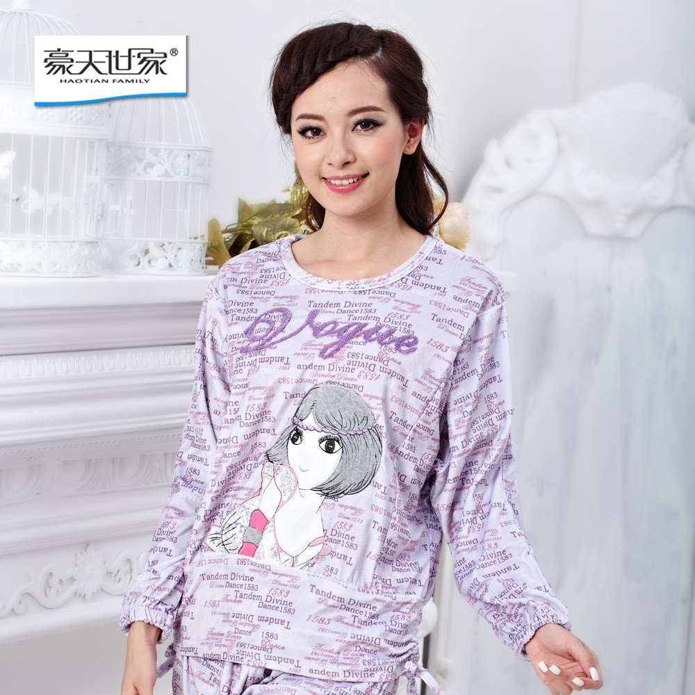 Fashion lourie women's long-sleeve sleepwear comfortable sports type lounge