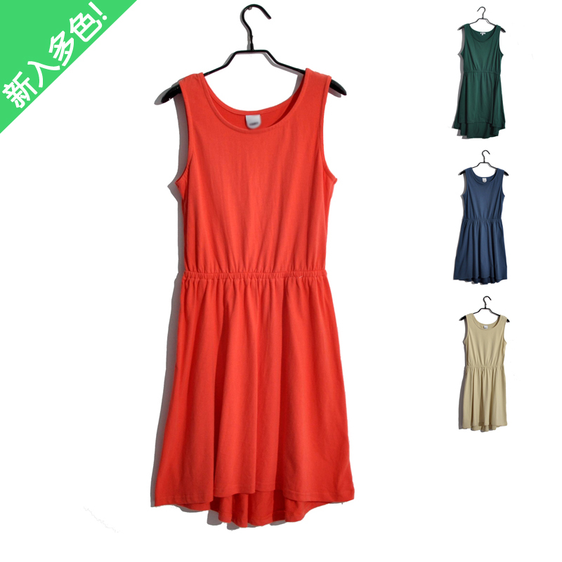 Fashion low-high irregular tank dress high waist one-piece dress 2012 summer sweet