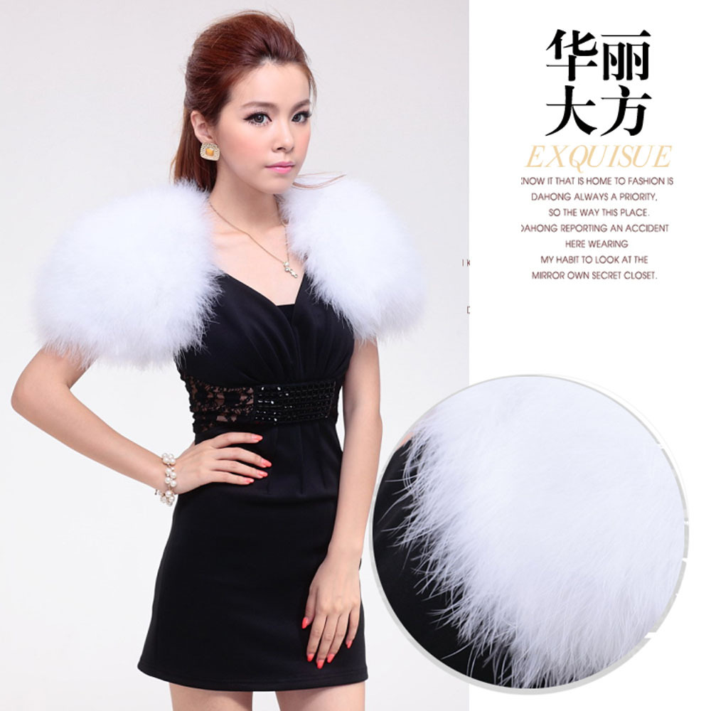 Fashion luxury dinner ostrich fur shawl 2012 autumn and winter fur female outerwear formal dress all-match small cape