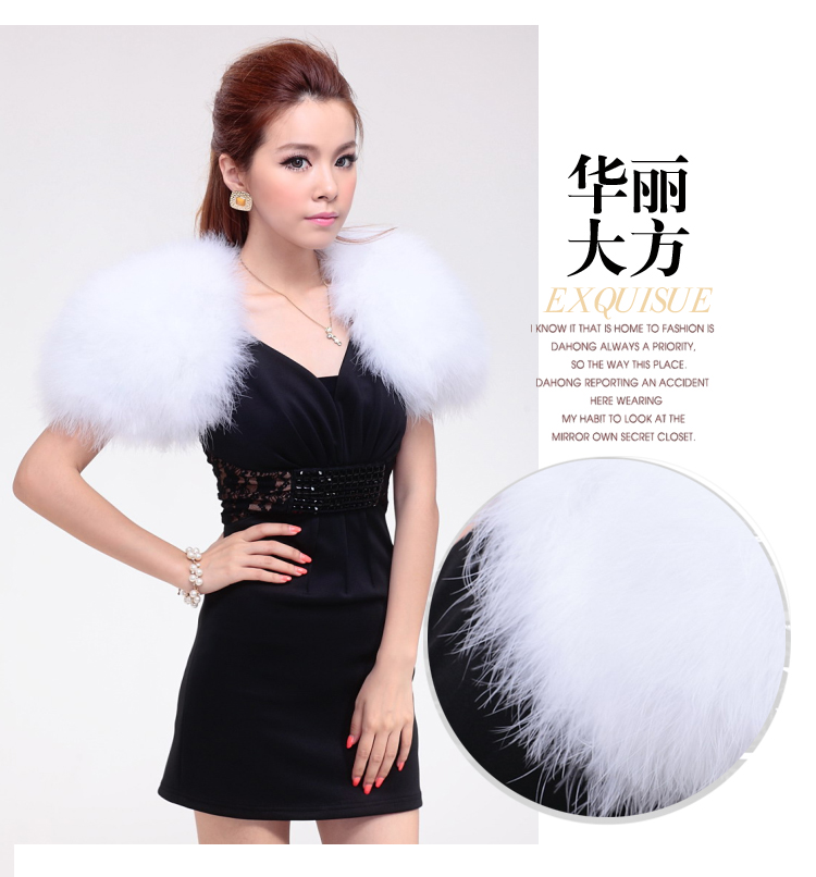 Fashion luxury dinner ostrich fur shawl 2013 spring